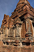 Bagan Myanmar. original stucco of the walls of Thambula Temple. 